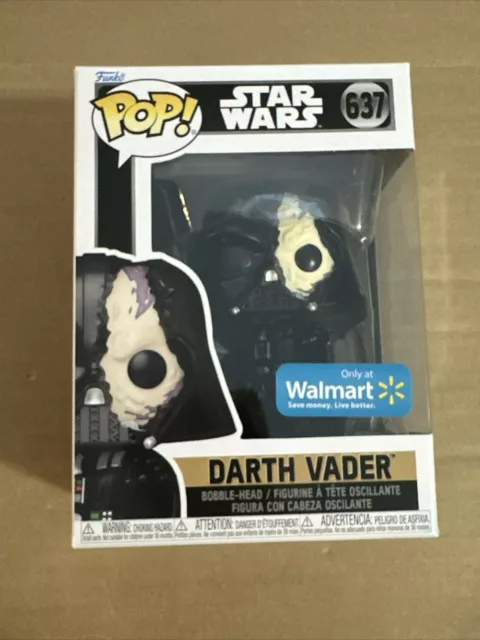 Funko POP! Star Wars Darth Vader Battle Damage Walmart Excl #637 W/ Protector