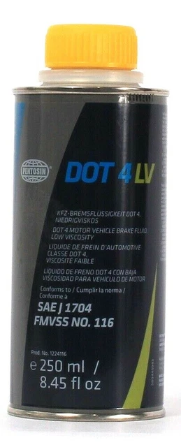 1 Count Pentosin 8.45 Oz DOT 4 LV Motor Vehicle Brake Fluid Low Viscosity