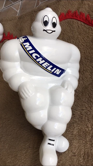1X 18,5" Original Large Michelin Man Bibendum Doll with Chrome metal suport