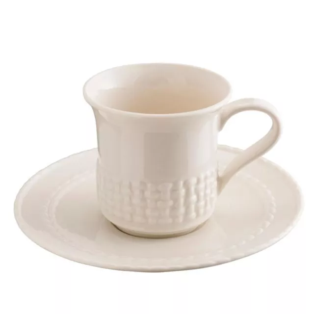 Belleek Galway Weave Cup & Saucer Set Of 4