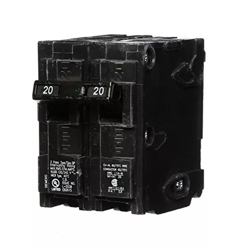 Siemens -HI Q220 20-Amp Double Pole QP Circuit Breaker Black