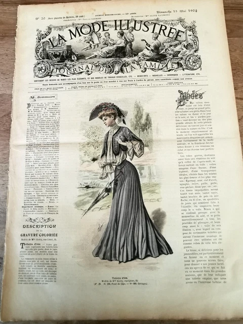 Revue Ancienne LA MODE ILLUSTRÉE N°27 - Originale Du 5 Juillet 1908 - Occasion