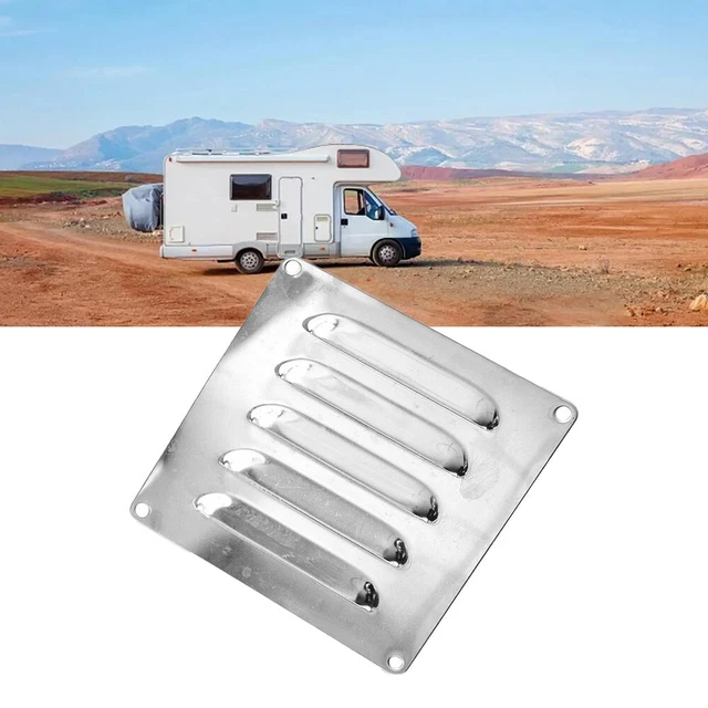 Gdfnmogo Griglia di ventilazione regolabile in acciaio inossidabile 316 di grado marino con meccanismo di apertura laterale per yacht camper, barca, caravan, pannello di ventilazione casa, 125 x 125