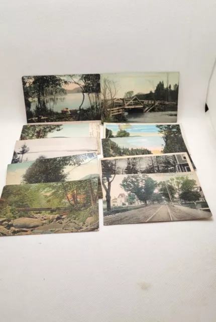 Lot Of 10 Vintage Postcards Of The Adirondacks  New York. Early 1900's.