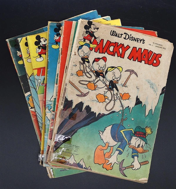 Auswahl Micky Maus Comic Heft 1953 Ehapa original Nr. 1 -12 ab Z2+