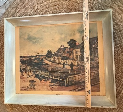 Vintage MAURICE UTRILLO, Five 1922 Lithograph of Oil Painting Framed 32 x 26 Signed three