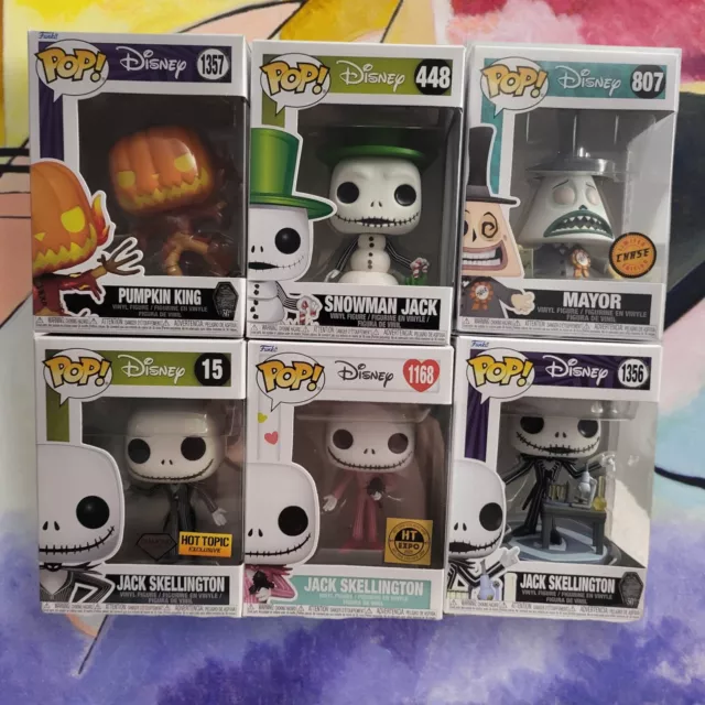 Funko Pop! Lot Of 6 A Nightmare Before Christmas  Chase/Common And Exclusives