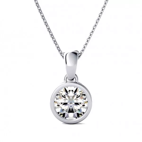 0.6ct I1/HI Natural Diamond 9K White Gold Solitaire Diamond Pendant Necklace