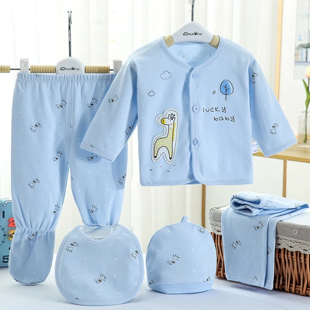 5 pz top a maniche lunghe cartoni animati neonate bambine + cappello + pantaloni + set abiti bavaglino 8