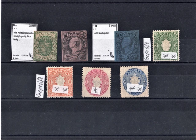 Lot 1852-1867 Altdeutschland Sachsen Geprüft Vaatz , Postfrisch , Ungebraucht
