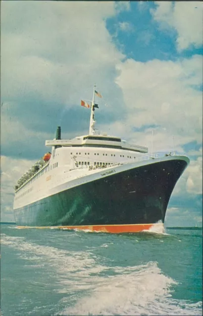Cunard liner Queen Elizabeth 2 QE2 unposted j Arthur Dixon