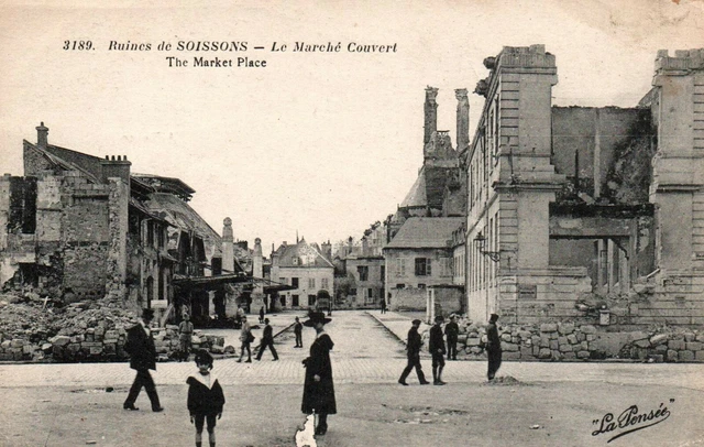 CPA 02 - Ruins of SOISSONS (Aisne) - 3189. Le Marché covered (animated)