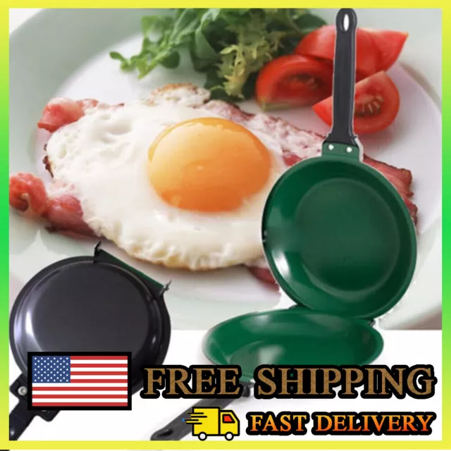 Double Side Non Stick Ceramic Coating Flip Frying Pan Pancake Kitchen Cookware