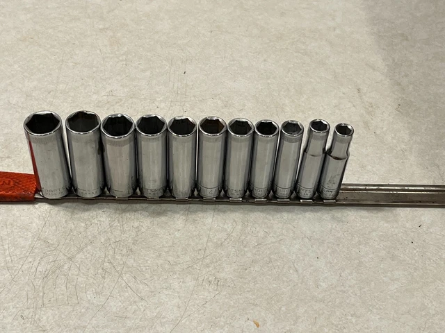Craftsman 3/8” Drive 11 pc 6 Point Deep Metric Socket Set 9mm-19mm V Series USA
