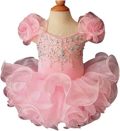 YG053-1 Infant Toddler Baby Newborn Little Girl's Pageant Party dress9-12 Months
