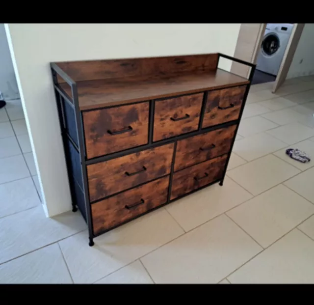 Large Chest Drawers Vintage Industrial Sideboard Rustic Metal Storage Furniture