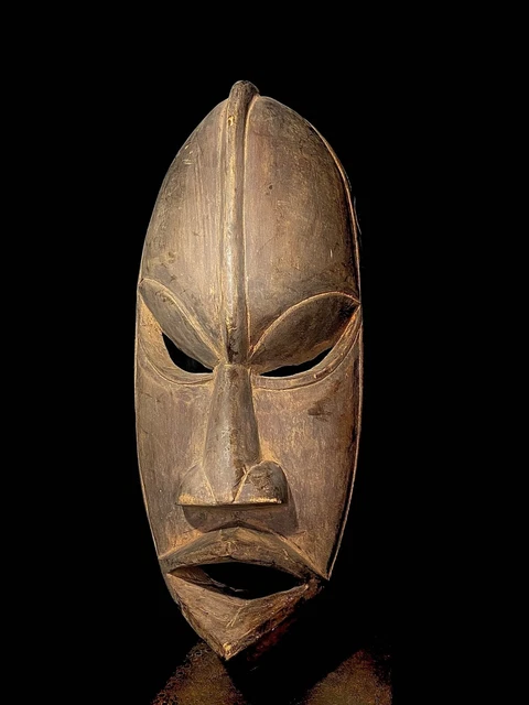 African Tribal Face Mask Wood Dan Kran mask Very old Dan 20th century-3880