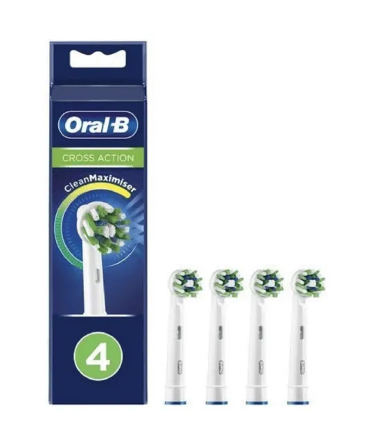 Oral-B CrossAction CleanMaximiser Aufsteckbürsten - Weiß, 4 Stück