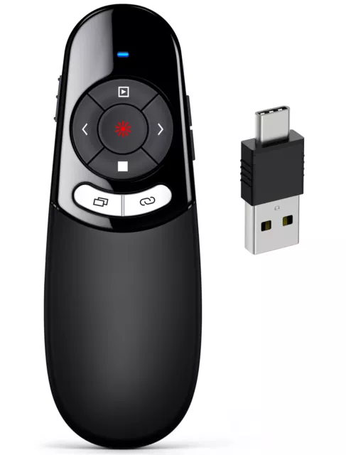 2 in 1 Wireless PPT USB Presenter Power point Presentation Pointer Clicker Pen 2