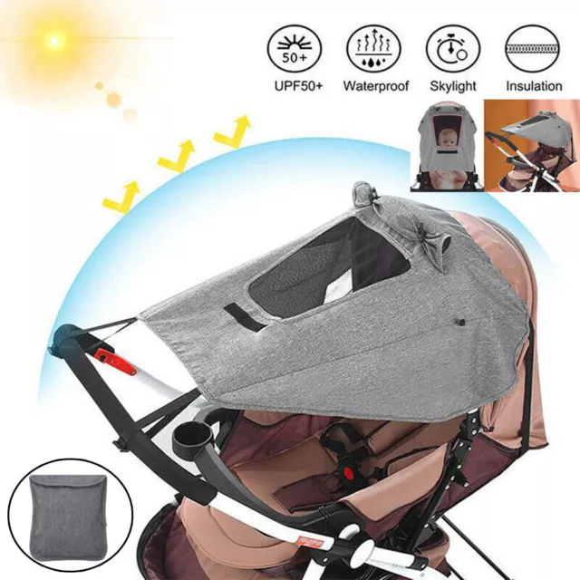 Baby Stroller Sun Shade Canopy For Pushchair Pram Buggy Hood Parasol Cover