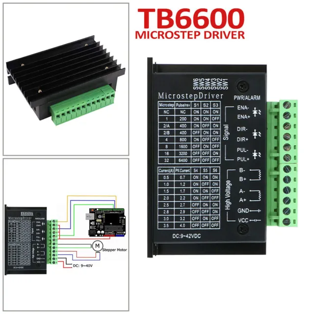 Microstep Driver 4.0A 9V-42V DC 42/57/86 CNC Nema Stepper Motor Driver TB6600 UK