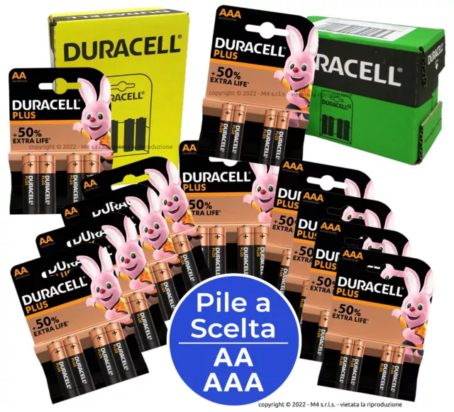 BATTERIE DURACELL STILO AA  MINISTILO AAA PILE ALCALINE PLUS POWER Extra Life