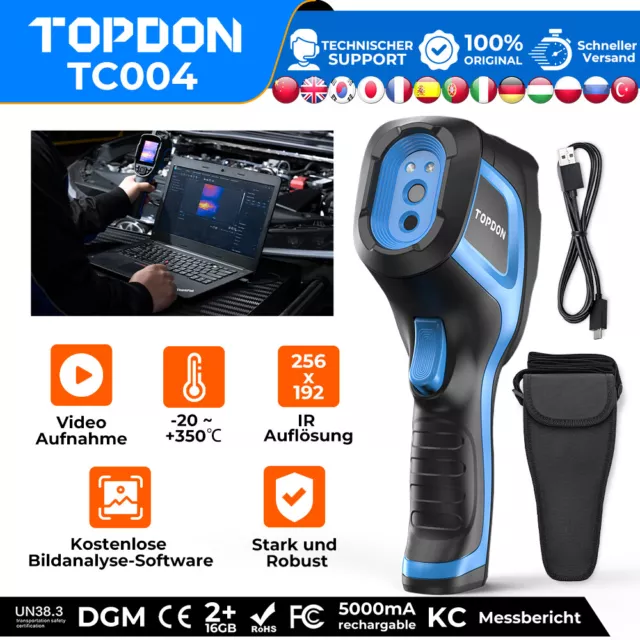 HOT TOPDON TC004 Caméra thermique Caméra infrarouge industrielle 40mk -20-350°C