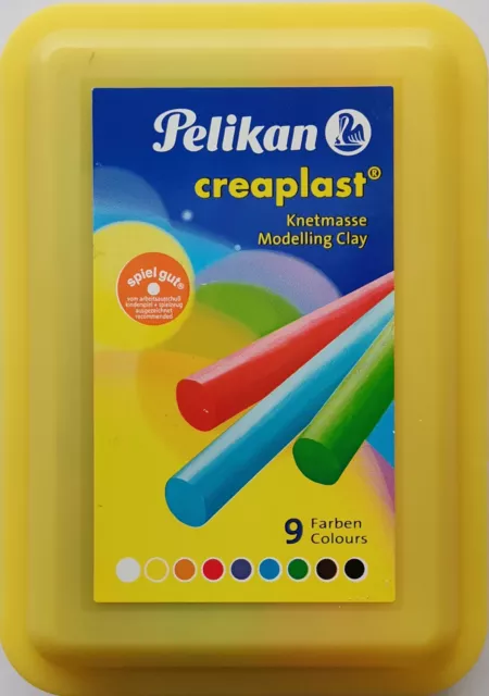 Pelikan Kinder-Knete Creaplast im gelben Etui, 14 Stangen (9 Farben), 340g, neu