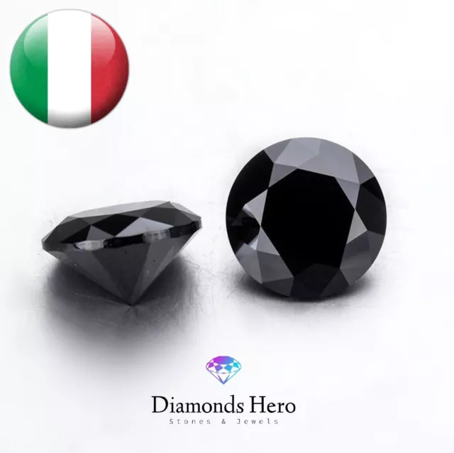 Diamante in Moissanite Nero da 0.5 ct a 7.0 ct Round Black Diamond 5-12.5 mm