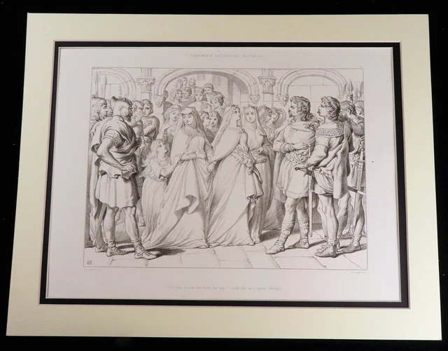 Anglo Saxon Royal Court Heros Myths Legends Hereward the Wake Antique Print 1880