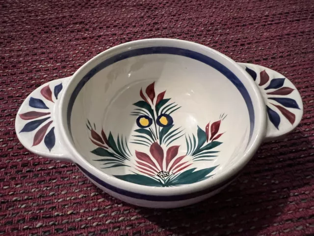 Henriot B Quimper Floral Bowl French Faience Breton Pottery Handpainted Vintage