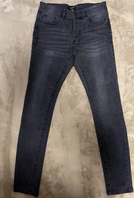 BOOHOOMAN SLIM FIT Jeans Mens Skinny Stretch Denim Black Trouser