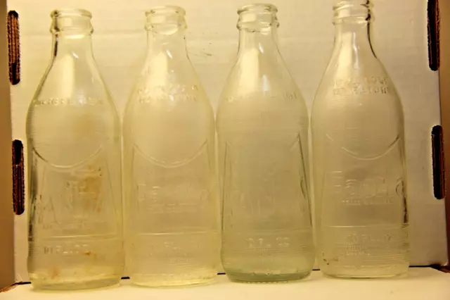 Vintage 10 FL OZ No Deposit No Return Clear Glass Embossed Fanta Soda Pop Bottle