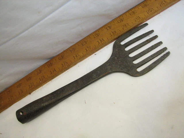 Antique 6-Tine Fish Eel Frog Gig Tool Spear Head Hand Forged Fishing Tool Fork J