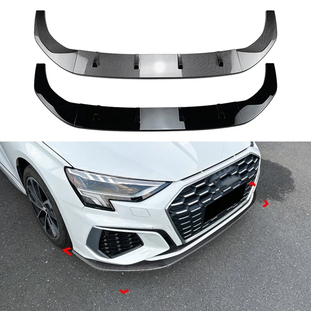 Front Spoiler Tag CARBON FIBER LOOK Front Bumper Spoiler Lip Kit For Audi A3 8Y S3 2021 ...