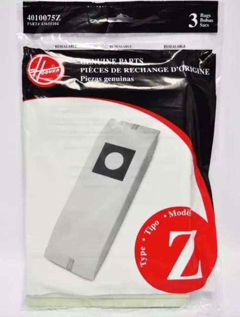 Hoover Vacuum Bags Type Z 3 pack 4010075Z