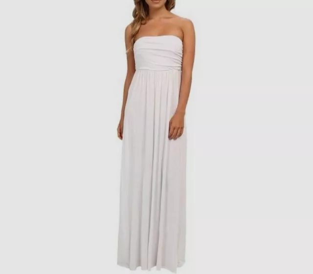 $158 Culture Phit Women's White Hally Off-Shoulder Sleeveless Maxi Dress Size M