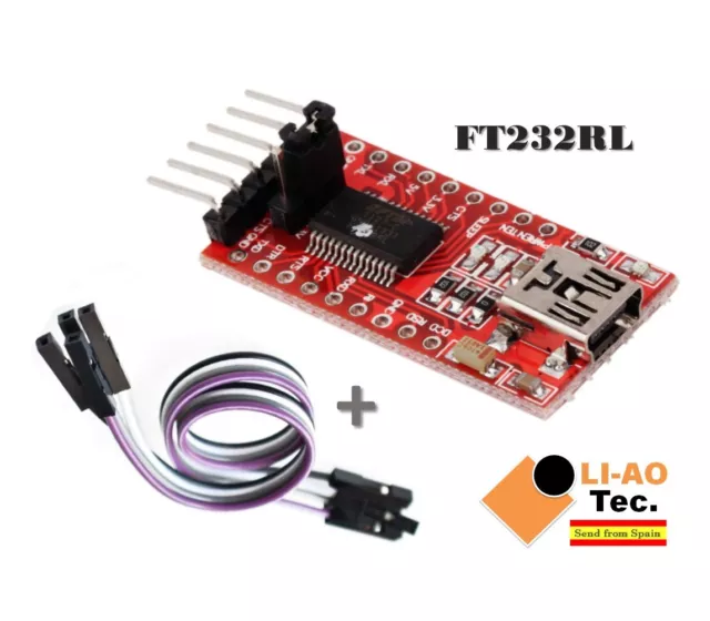 FTDI FT232RL USB to TTL Serial Converter Adapter Module 5V and 3.3V + Cable