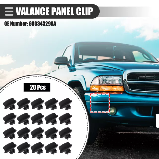 20 Pcs Valance Panel Clip for Jeep Grand Cherokee 05-20 Plastic No.68034329AA