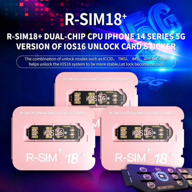 R-SIM 18+ Nano Déverrouiller RSIM Carte pour iPhone 14 13 Pro MAX 12 Pro IOS 16