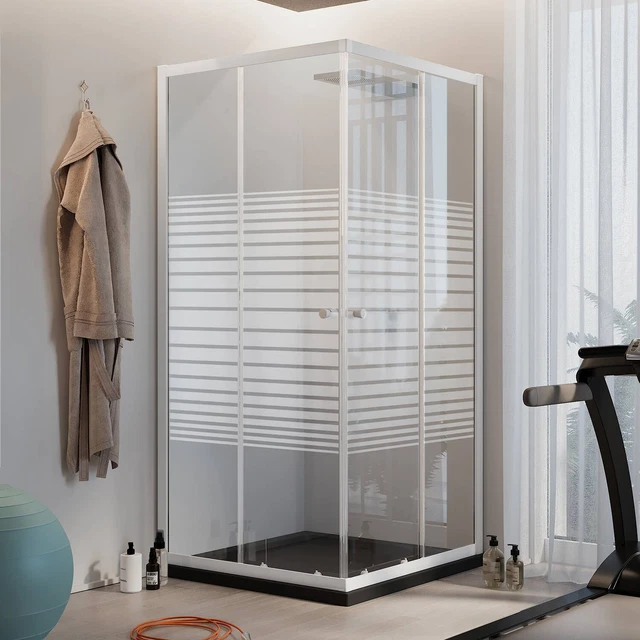 Cabine de douche semi-circulaire 80x80 cm Blanc Profilés aluminium