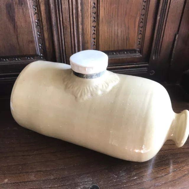 Vintage Stoneware Hot Water Bottle Bed Foot Warmer Door Stop Langley Ware Guinea