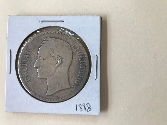 🇻🇪 VENEZUELA, 1888 5 Bolivares Y24.1