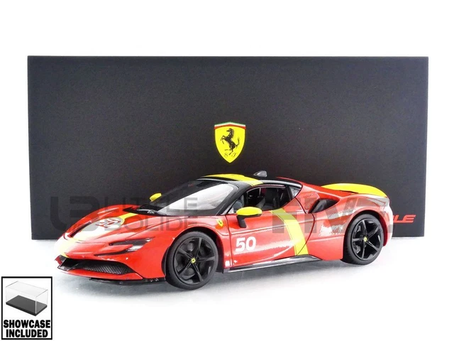 Model Car Bburago 1/18 Signature Ferrari SF90 Stradale Hybrid 1000hp Le Mans Livery 50