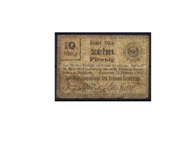 [10050] - NOTGELD BIRNBAUM (heute: Międzychód), 10 Pf, 15.02.1917, Tieste 0660.0