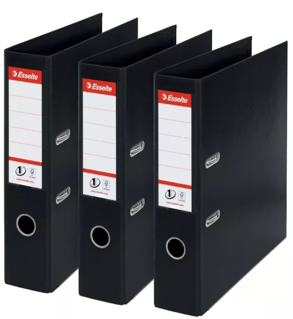 Esselte Lever Arch File A4 Document Folder Office Organiser Stationery 75mm 3Pck