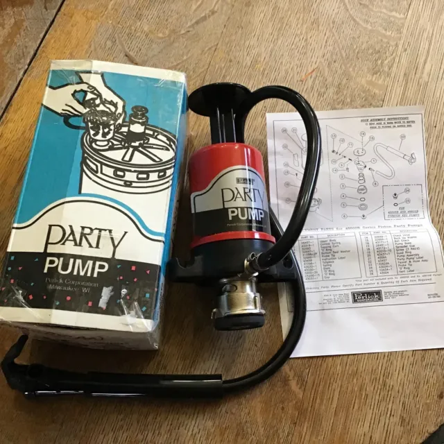 Perlick Red/Black Party Pump Beer Keg Hand Piston Party/Picnic Pump 40000B