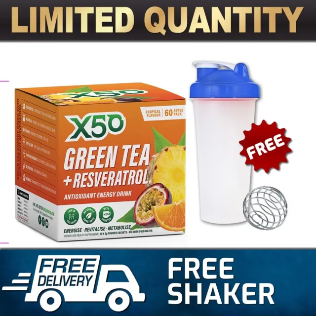 X50 Green Tea 60 Serves // Fat Burner Burn Detox Tribeca Thermogenic Oxyshred