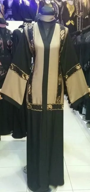 Women open front abaya.dress . saudi abaya japanese Neda/linen.sizes 52.54.56.58