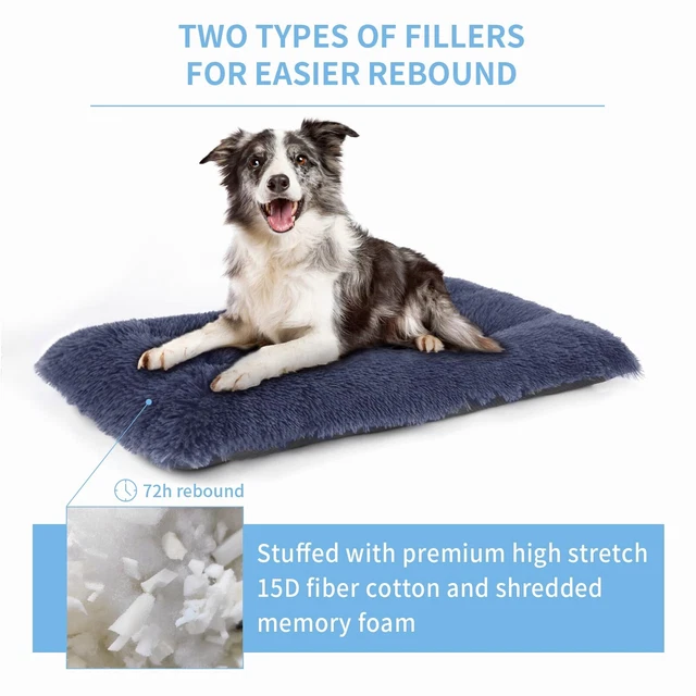 Super Soft Gray-Black Plush Dog Bed Memory Foam Warm Pet Mat for Jumbo Large Dog 7